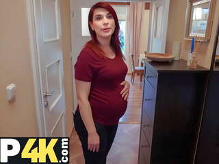 DEBT4k&period; Bank agent gives pregnant MILF delay in exchange for quick x rated video